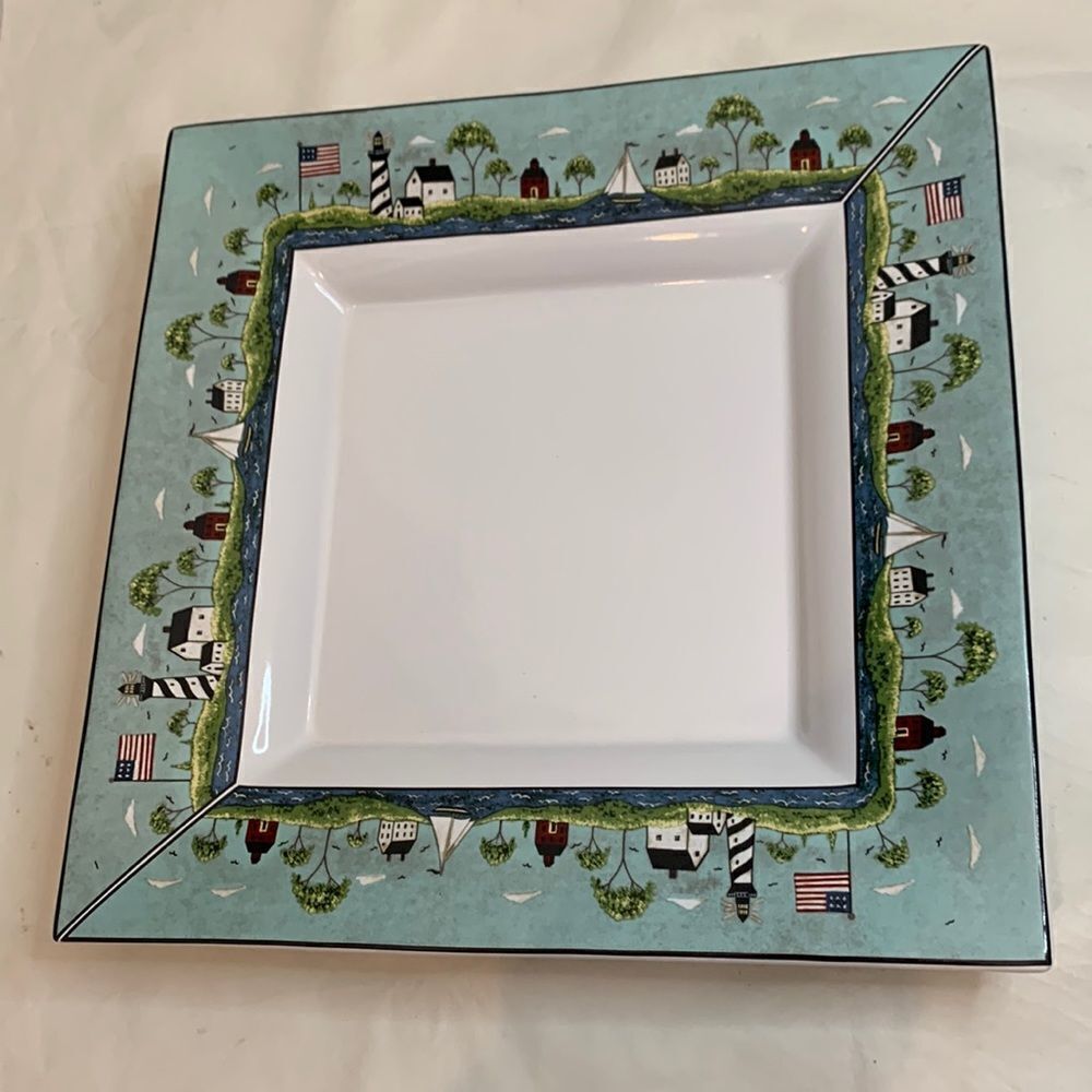Coastal Breeze 1998 Warren Kimball Sakura Square Platter Micro Dishwasher Safe
